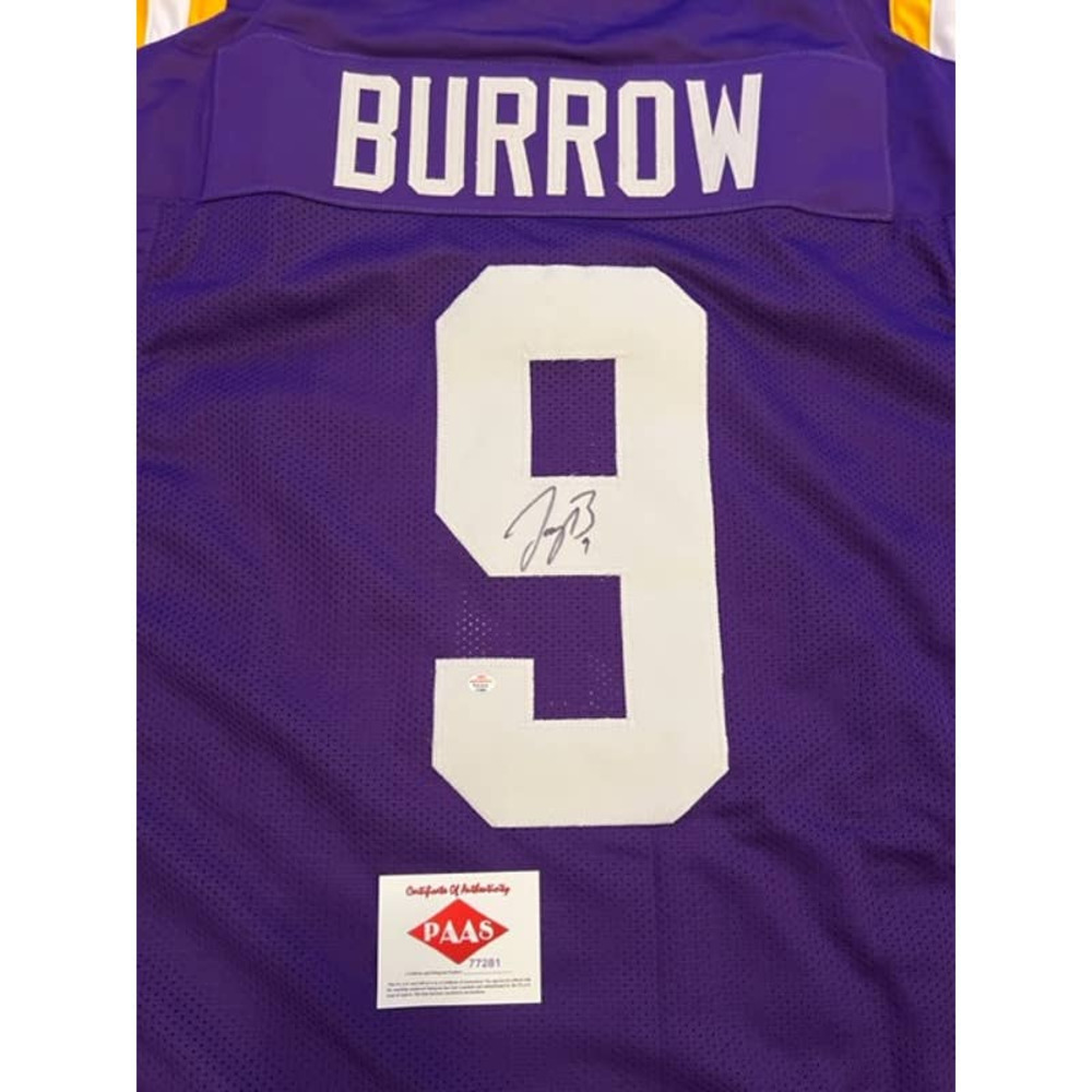 Joe Burrow Autographed/Sign LSU Tigers XL Jersey with COA